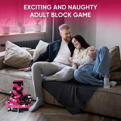 Naughty Block Tower Game for Couples – 48 Pcs Wooden Stacking Game