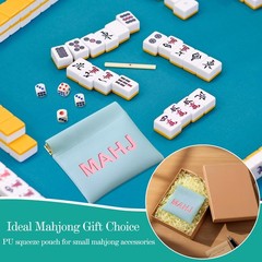 Mahjong Dice Bags 3.8 x 3.9 in PU Squeeze Mahjong Pouch Mini Dice Coin Tiles …