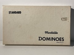 Vintage No. 616 Standard Marblelike Dominoes Black Puremco Manufacturing Co USA