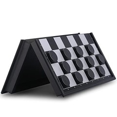 Magnetic Travel Checkers Board Game Set with Folding Board Family Educational