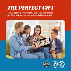 XL Fast Sling Puck Game | Tabletop Skittles Game I 14″ Wooden Family Indoor G…