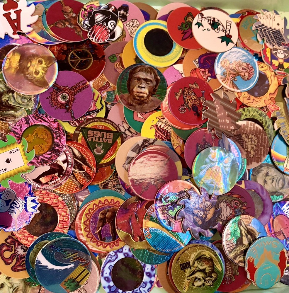 90 ’s POG Collection – Lot of 100 POGs w Four Slammers – Two Metal Two Plastic