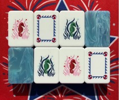 American Mahjong Game Set, 160 tiles Ice blue 🇺🇸Mah Jong Tiles,+storage Bag