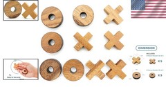 Stylish Wood Tic Tac Toe with X-O Pieces – Perfect Unisex Gift for Adults