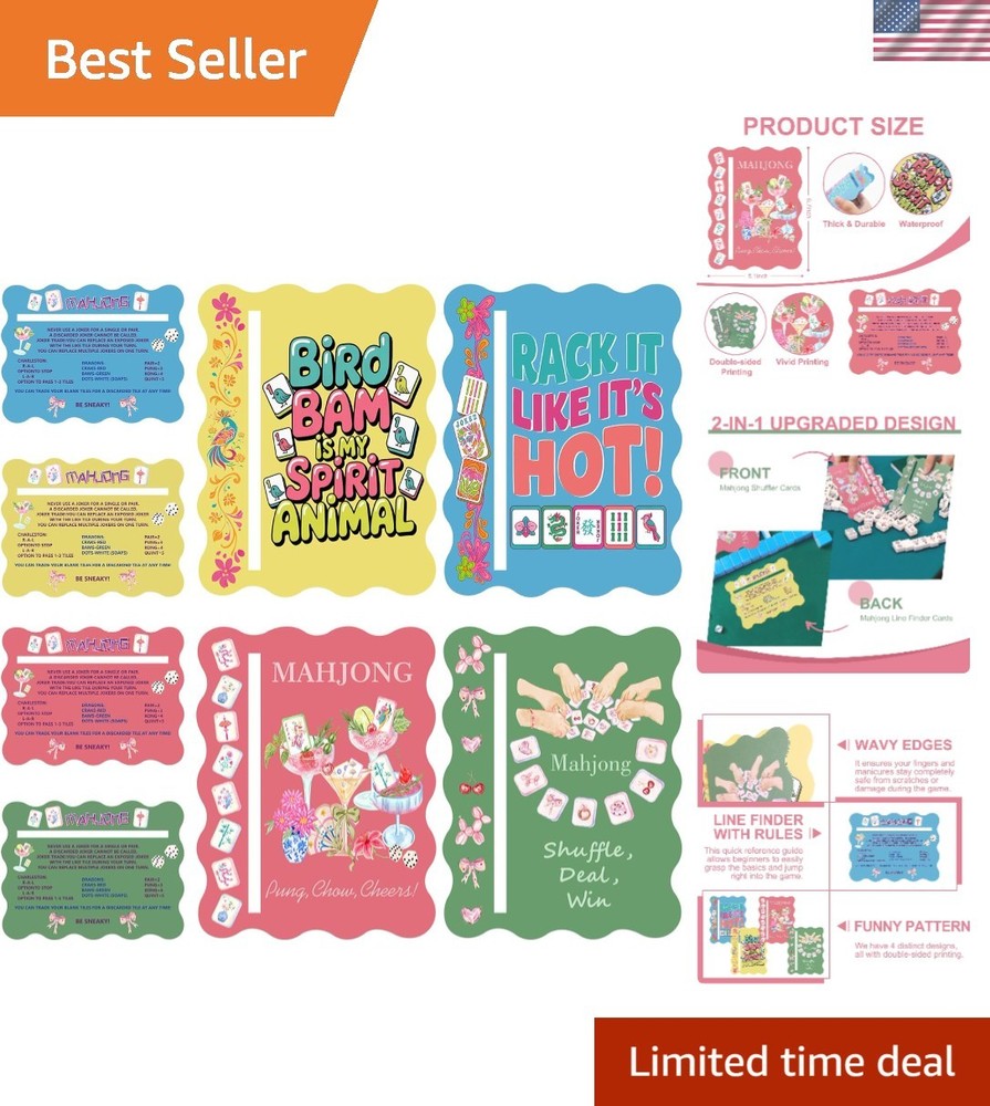 2-in-1 Mahjong Tile Mixer, Shuffler & Rules Cards – Perfect Game Night Accessory