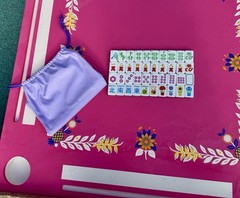 American Floating Mahjong Tile Set 160 Tiles Pool Ready Bag Dice Free Shipping