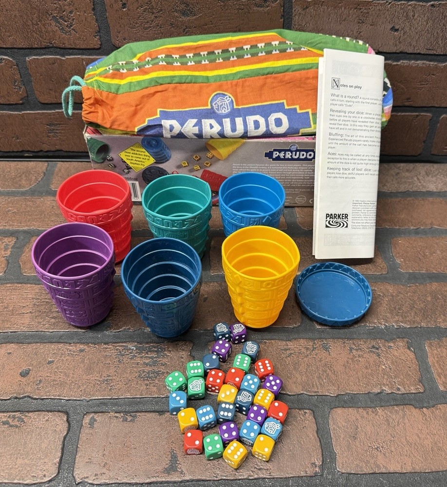 Perudo Dice Game Vintage 1994 Parker aka Liar’s Dice Game Complete Deluxe