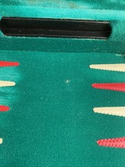 Backgammon Red White Green Set Retro Vintage Leather Style Case Travel Game Kit