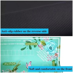Mahjong Table Mat Set Non-Slip Durable Playmat Game Rules Floral Design New