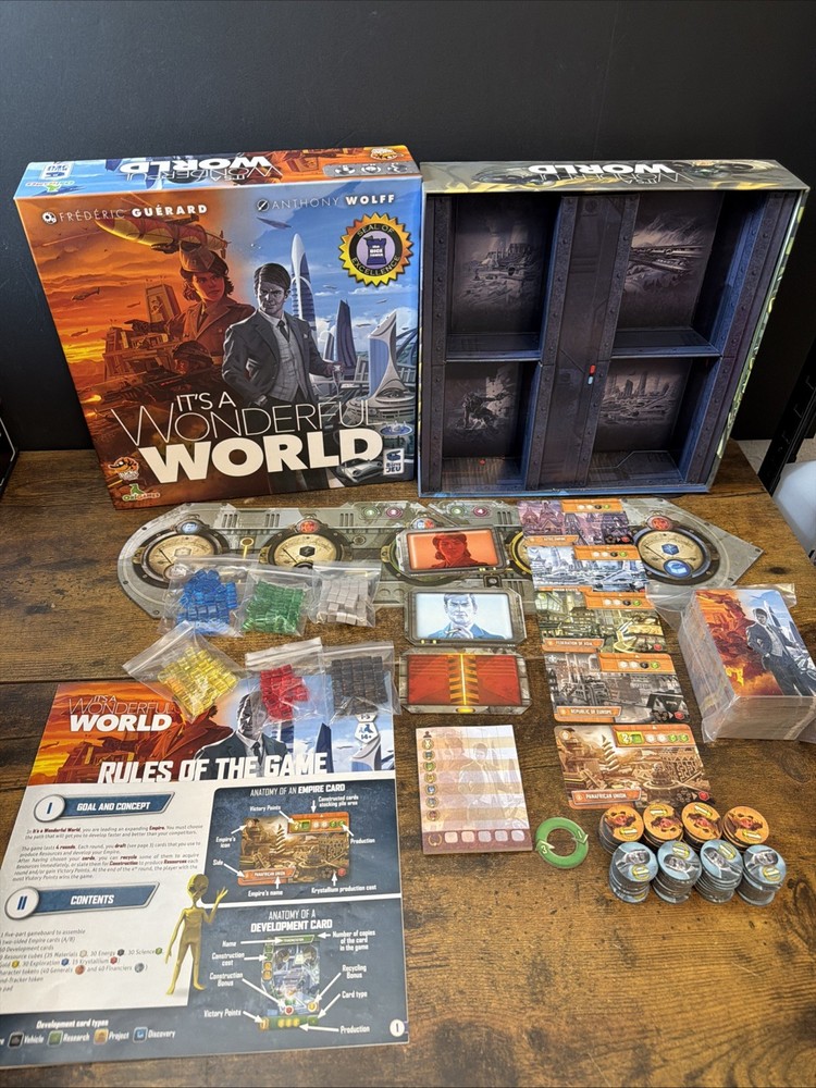 It’s A Wonderful World Card Drafting and Engine Building Board Game Complete Set