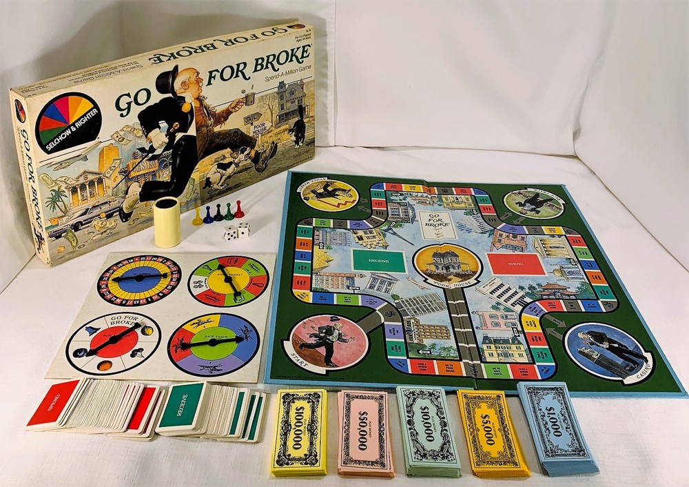 1985 Go For Broke Board Game by Selchow & Righter Complete in Good Condition