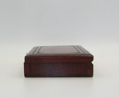 Antique complete Miniature Domino Set in Wood Portable Box Rich Patina