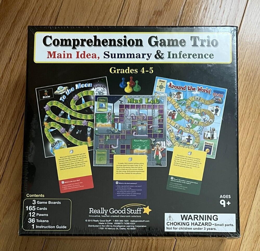 Really Good Stuff Grades 4-5 Comprehension Game Trio Main Idea Inference Summary