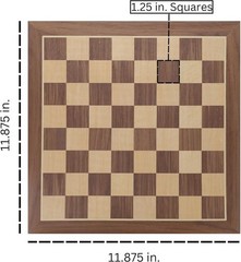 WE Games Classic Walnut Wooden Chess Board Only 11.875 inches, Large Chess Board