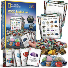 National Geographic Rock Bingo Game – Play Rock Bingo, Mineral Memory, Gemstone