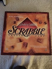 Vintage Deluxe Edition Scrabble Wooden Turntable Board Game Complete 1999 Milton