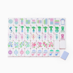 160Pcs American Mahjong Tiles 4-Layer Acrylic Light Purple Engraved Set
