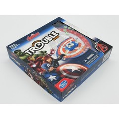 Hasbro Marvel Avengers Trouble Board Game Pop-O-Matic Captain America Shield Toy
