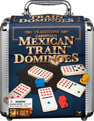 Spin Master Games, Mexican Train Dominoes Set in Aluminum Carry Case, Includes