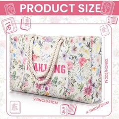 3 Pcs Empty Mahjong Bags Set for Tiles and Racks 24 x 13 x 4.7 Inches Floral …