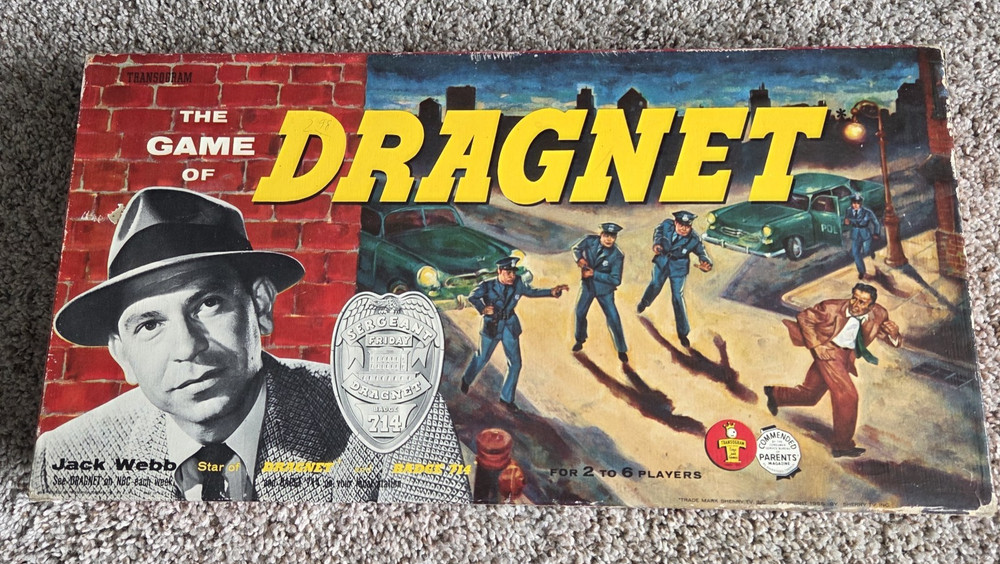 Vintage 1967, Dragnet board game, Transogram Excellent Conition