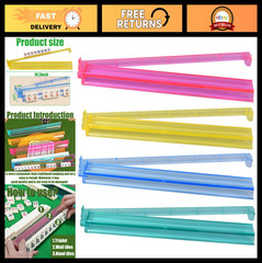 4 Pcs Mahjong Racks with Pushers – Clear Acrylic Tile Holders, Multi-Color Set