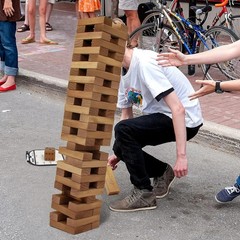 Portable 54-Piece Giant Wood Stacking Game with Canvas Bag for Endless Fun