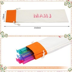3 Pcs Empty Mahjong Canvas Bag Gift 22 x 11 x 5 inches, Orange