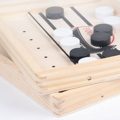 Fast Sling Puck Game Wooden Board Table Hockey Games Montessori Toy JQ