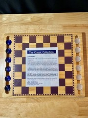 Wood Checker Board Glass Pieces The Classic Collection Great condition