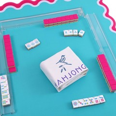 Empty Travel Mahjong Bag for Mahjong Mat (Fits up to 33”x33”), White Canvas M…