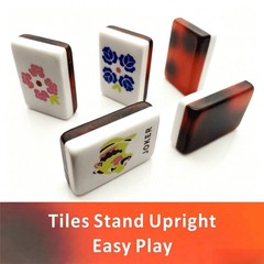 Tortoiseshell Double Layer Acrylic American Mahjong Tiles 160-Piece USA Standard