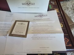 Franklin Mint MONOPOLY Collector’s Edition Wood Board Game 1991 Complete* W/ COA