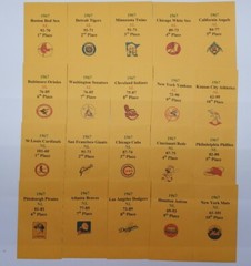 1967 Strat-O-Matic Baseball Printed Storage Envelopes with Stats and Team Logo