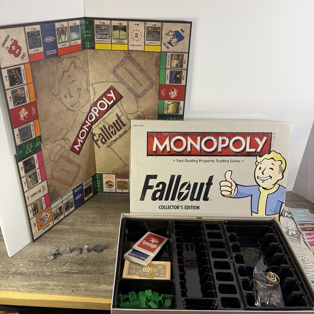 Fallout Monopoly Collector’s Edition Hasbro 2015 Complete Family Game Night