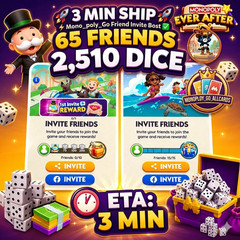 3 MIN SHIP ⚡️Mono_poly_Go Friend Invite Bar Boost ✅ 2510 Dice Boost 🎲