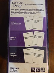 Lets Get Deep Questions for Couples Game Card Game Sealed