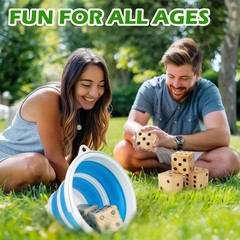 Ropoda 3.5 Giant Wooden Yard Dice Set For Outdoor Fun Barbeque Party Events