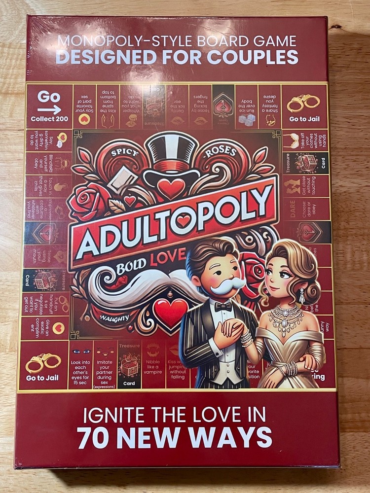 Adultopoly Board Game for Couples NEW Sealed Monopoly-Style Date Night Game