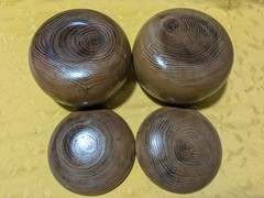 Vintage Suwabute Clam Go Stones Size22 made in Hyuga with Go Bowls Japan
