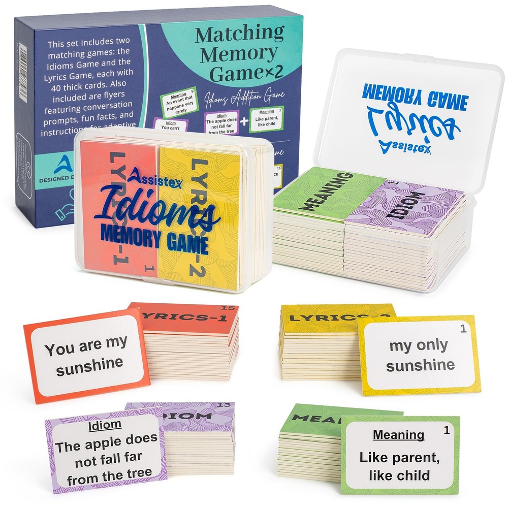 2 in 1 Matching Memory Card Games for Seniors – Brain Game for Dementia Patie…