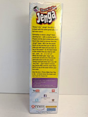 NEW! SEALED! 2016 JENGA THROW ‘N GO! PAINTED BLUE BLACK PURPLE WOOD BLOCK TOWER