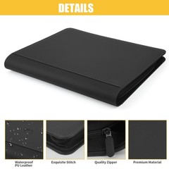 GERMUN Toploader Binder, Holds 288 288 Diamond Black