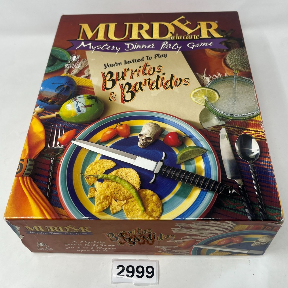 Burritos & Bandidos Murder Mystery Dinner Party Game 1996 Complete Vintage