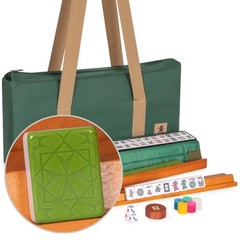American Mahjong Set, “Verdant Santorini� – 166 Tiles with Green Soft Case