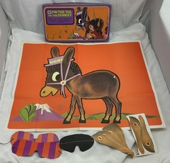 1967 Pin the Tail on the Donkey Game by Whitman Complete in Great Cond FREE SHIP