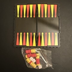 Vintage Mini Magnetic Backgammon Travel Set Pieces Sealed 5”x5.5”