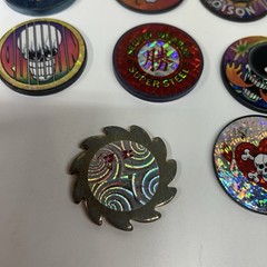 1990s Vintage POG all Metal Slammer Lot Of 10 Psychedelic Holographic Designs