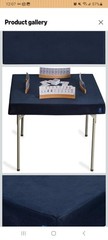 Blue Square Table Cover for Cards Mahjong Board Games Puzzles 34 Inch