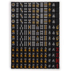 Yellow Mountain Imports Japanese Riichi Mahjong Set – Black Standard Size Tiles